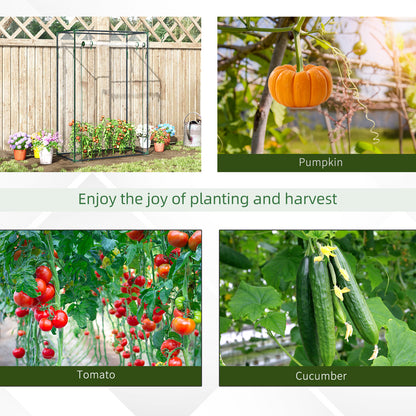100 x 50 x 150cm Greenhouse w/ Zipper Roll-up Door Outdoor Transparent