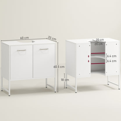 Bathroom Under Sink Cabinet for Basin without or with Pedestal White