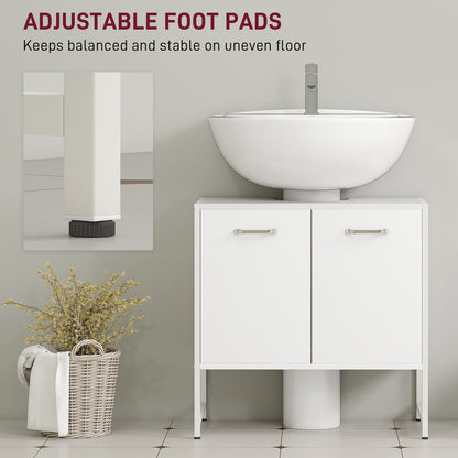 Bathroom Under Sink Cabinet for Basin without or with Pedestal White