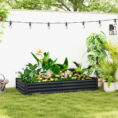 Galvanised Raised Garden Bed, Raised Planter, Dark Grey