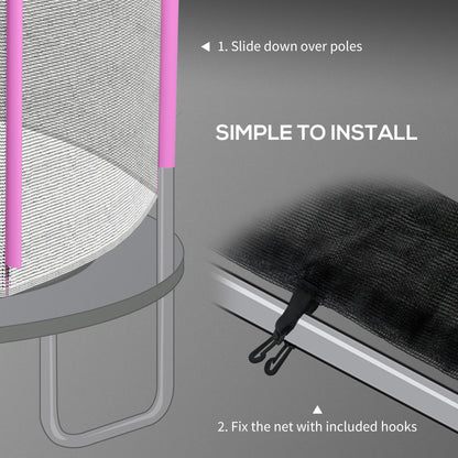 8ft Trampoline Net Replacement Safety Net with Zipped Door, Pink