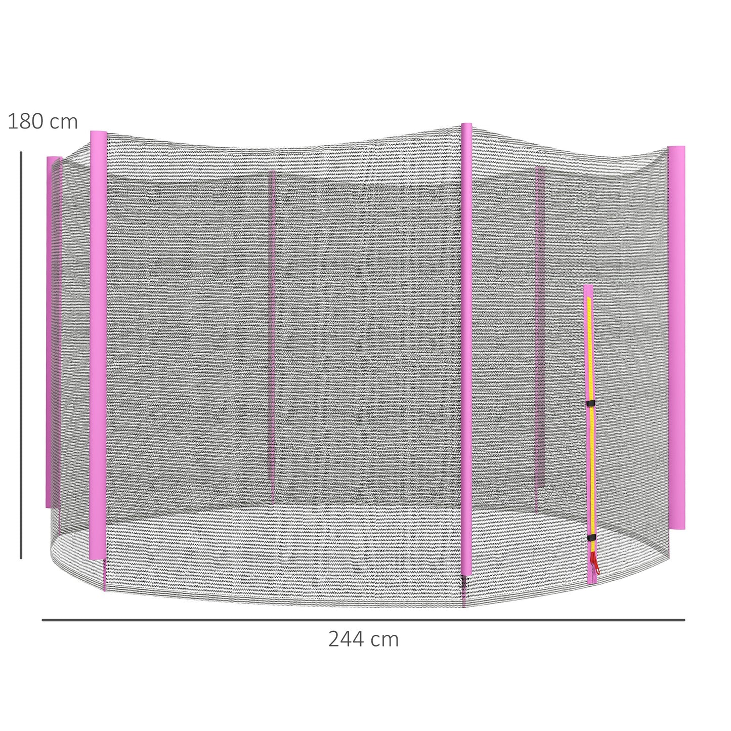 8ft Trampoline Net Replacement Safety Net with Zipped Door, Pink