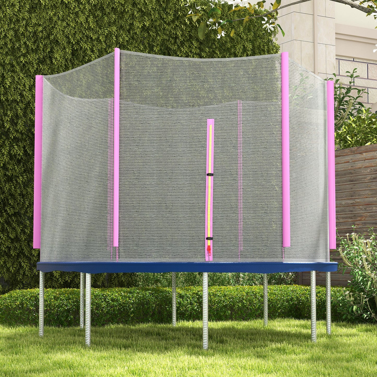 8ft Trampoline Net Replacement Safety Net with Zipped Door, Pink