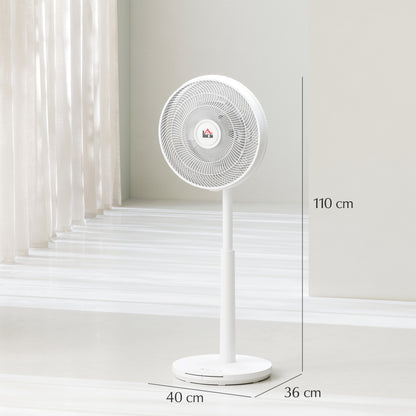 Pedestal Fan with Oscillating, Tilt, Adjustable Height, Timer, White
