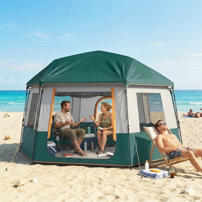 Camping Tent 3000mm Waterproof 4-6  Person Green