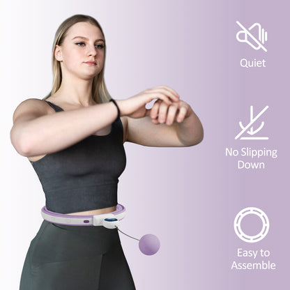 Smart Weighted Hula Hoop with 16 Detachable Knots, Purple