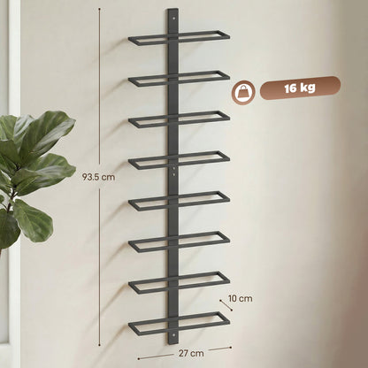 Wall Mount Wine Rack for 8 Wine Bottles, Black