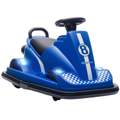 Electric Kids Bumper Car with 360 Degree Rotation Spin, Blue