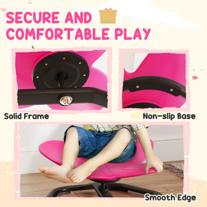 Butterfly-Shaped Kids Swivel Chair, Sensory Spinning Chair, Pink