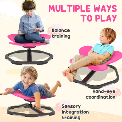 Butterfly-Shaped Kids Swivel Chair, Sensory Spinning Chair, Pink
