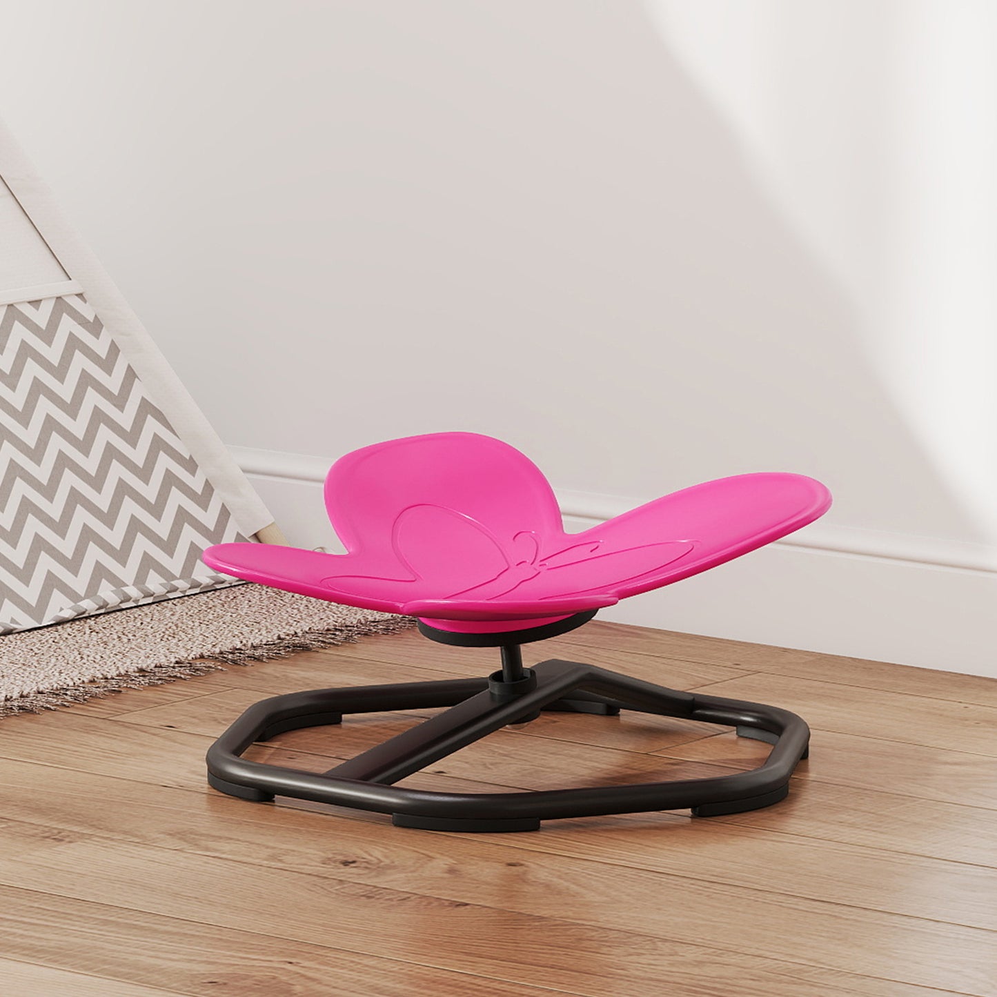 Butterfly-Shaped Kids Swivel Chair, Sensory Spinning Chair, Pink