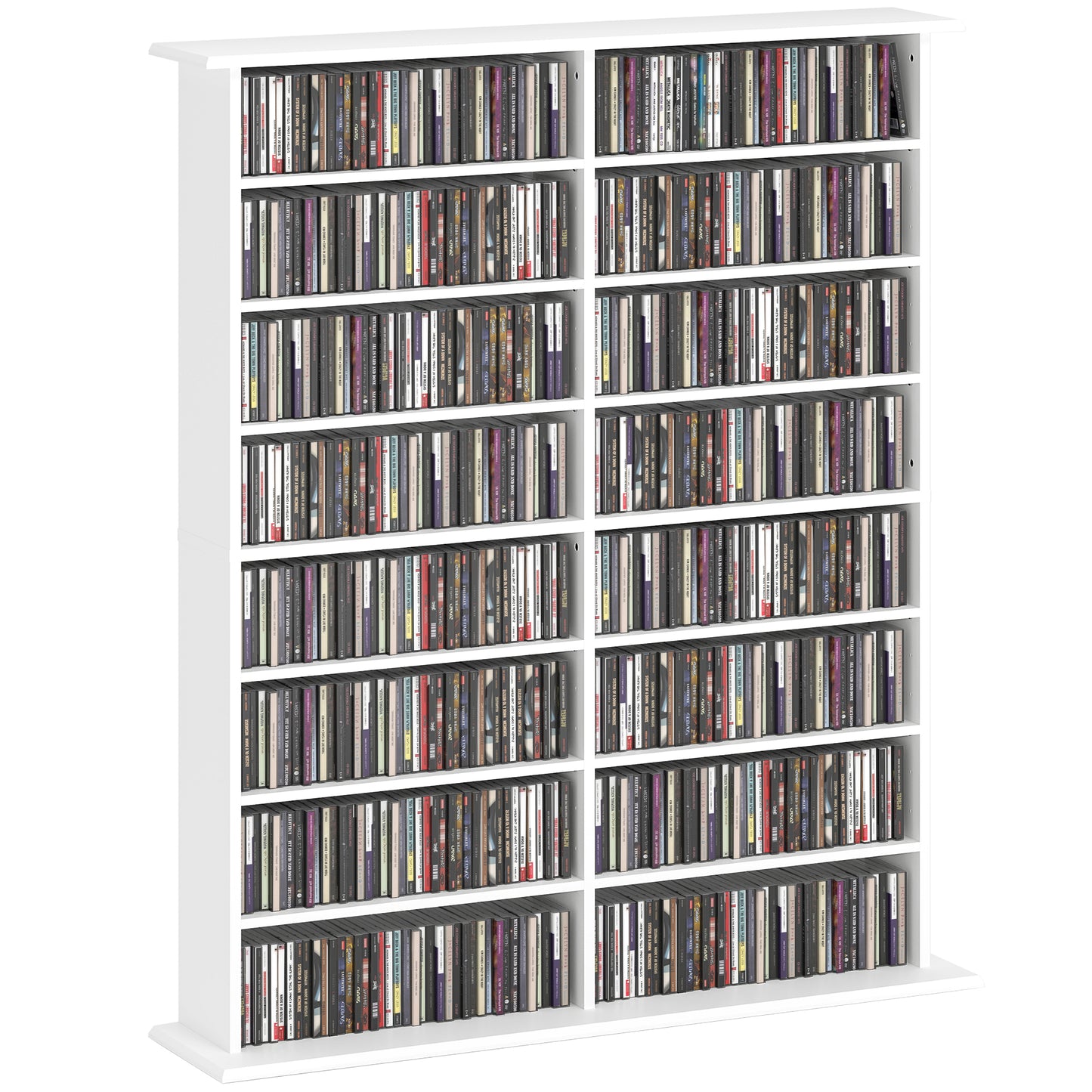 CD Storage Unit DVD Tower Blu-ray Storage Shelf for Office, White