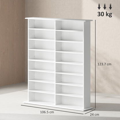 CD Storage Unit DVD Tower Blu-ray Storage Shelf for Office, White