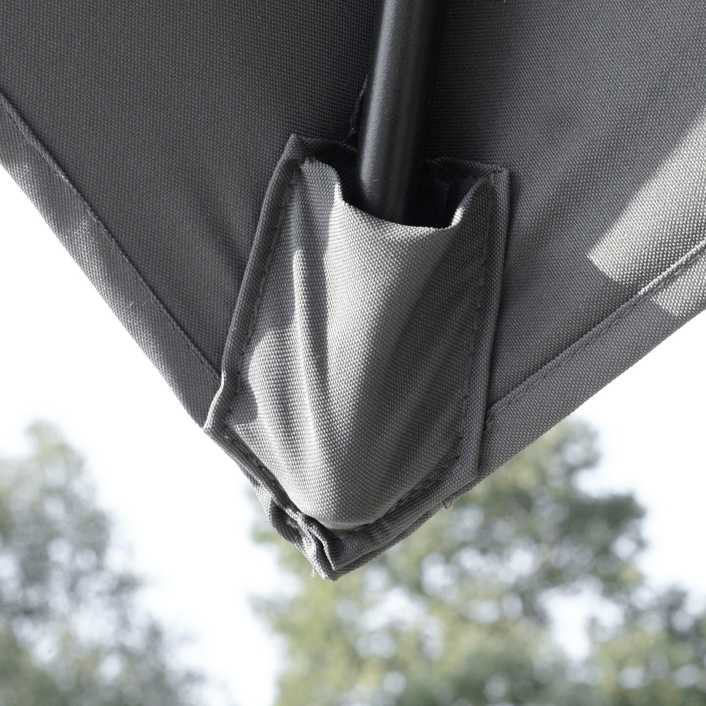 360° Cantilever Parasol Roma Umbrella w/ Base Weights, Light Grey