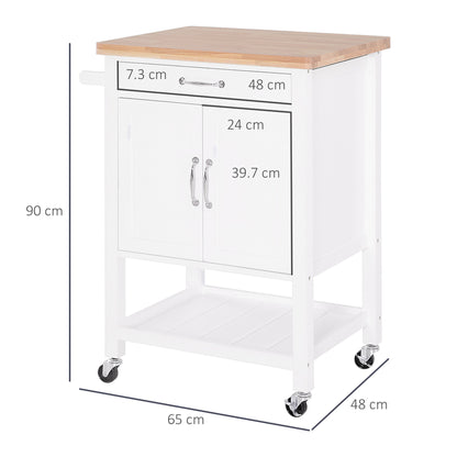 Kitchen Storage Trolley Cart Rolling Wheels Shelves Cupboard W/ Drawer
