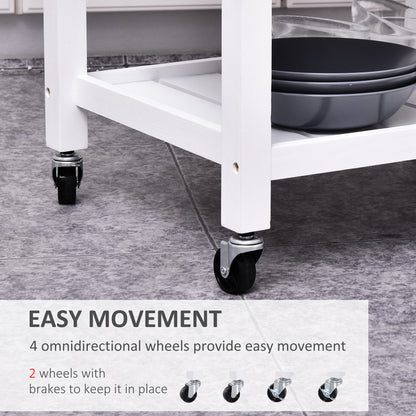 Kitchen Storage Trolley Cart Rolling Wheels Shelves Cupboard W/ Drawer