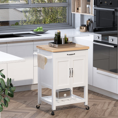 Kitchen Storage Trolley Cart Rolling Wheels Shelves Cupboard W/ Drawer