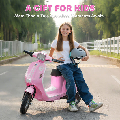 24V Battery Powered Ride on Motorcycle with Manual Throttle, Pink