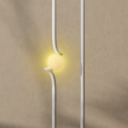 Dimmable LED Floor Lamp with Glass Night Light, Foot Switch, White