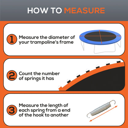Trampoline Mat with 72 V-Hooks, for 12ft Trampoline, Orange