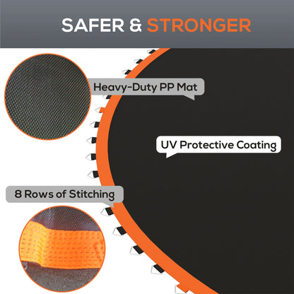 Trampoline Mat with 72 V-Hooks, for 12ft Trampoline, Orange