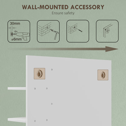 Bathroom Mirror Wall Mount Vanity Mirror with 4 Storage Shelves, White