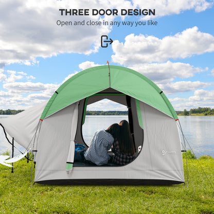 SUV Car Tent for Camping, Waterproof PU2000mm, 5 Man Tailgate Tent, for SUV Van Pickup, 2.4 x 2.1 m, Grey and Green