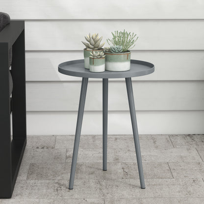Round Garden Coffee Table, Outdoor Side Table with Rounded Edge