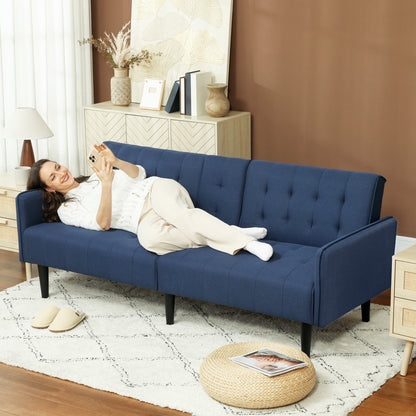 Upholstered Sofa bed 3 Seater Home Theater with Storage Dark Blue