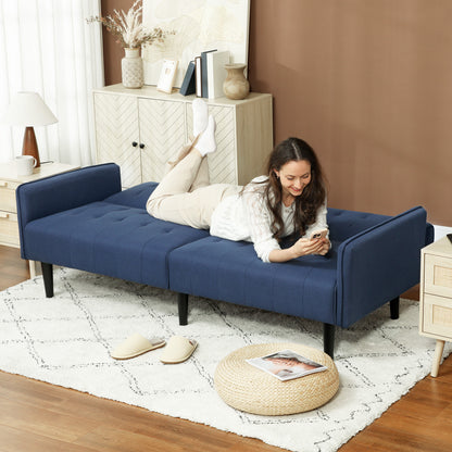 Upholstered Sofa bed 3 Seater Home Theater with Storage Dark Blue