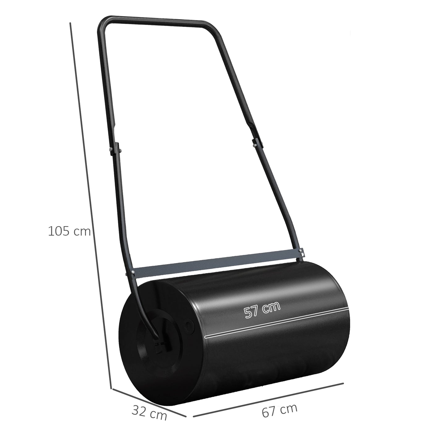 Heavy Duty Garden Lawn Roller Push Tow Water Sand Filled 46L Equipment