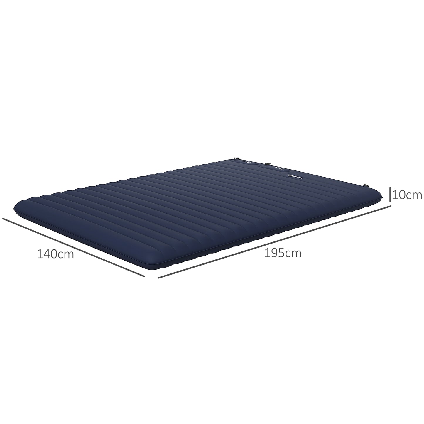 Double Air Bed Inflatable Mattress, 195 x 140 x 10cm, Blue