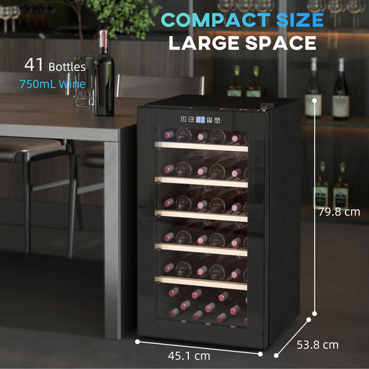 41 Bottle Wine Cooler Fridge, Freestanding Wine Refrigerator