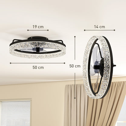 Ceiling Fans with Lights and Remote & App Control for Bedroom, Black