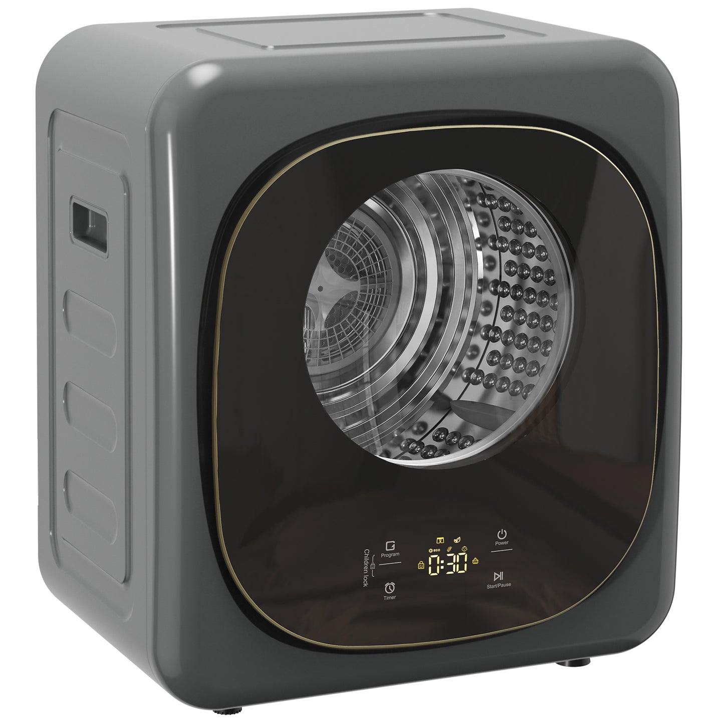 Compact Dryer Machine with 5 Modes, 4kg Small Tumble Dryer, Grey