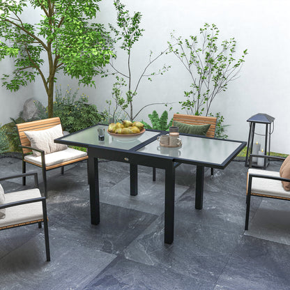 Extendable Outdoor Dining Table Patio Table, Clear