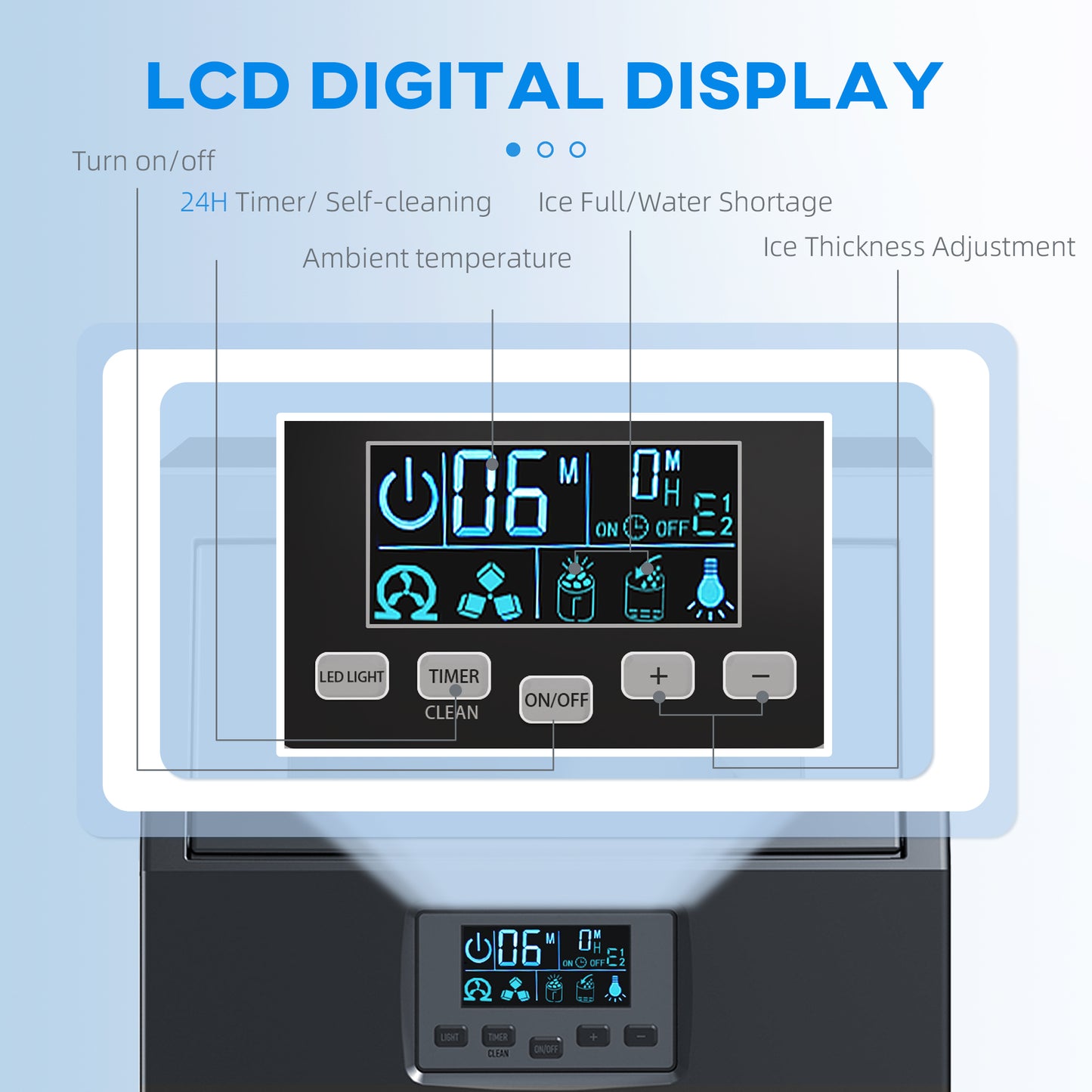 Commercial Ice Maker with 4kg Ice Storage for Home Restaurant
