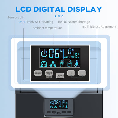 Commercial Ice Maker with 4kg Ice Storage for Home Restaurant