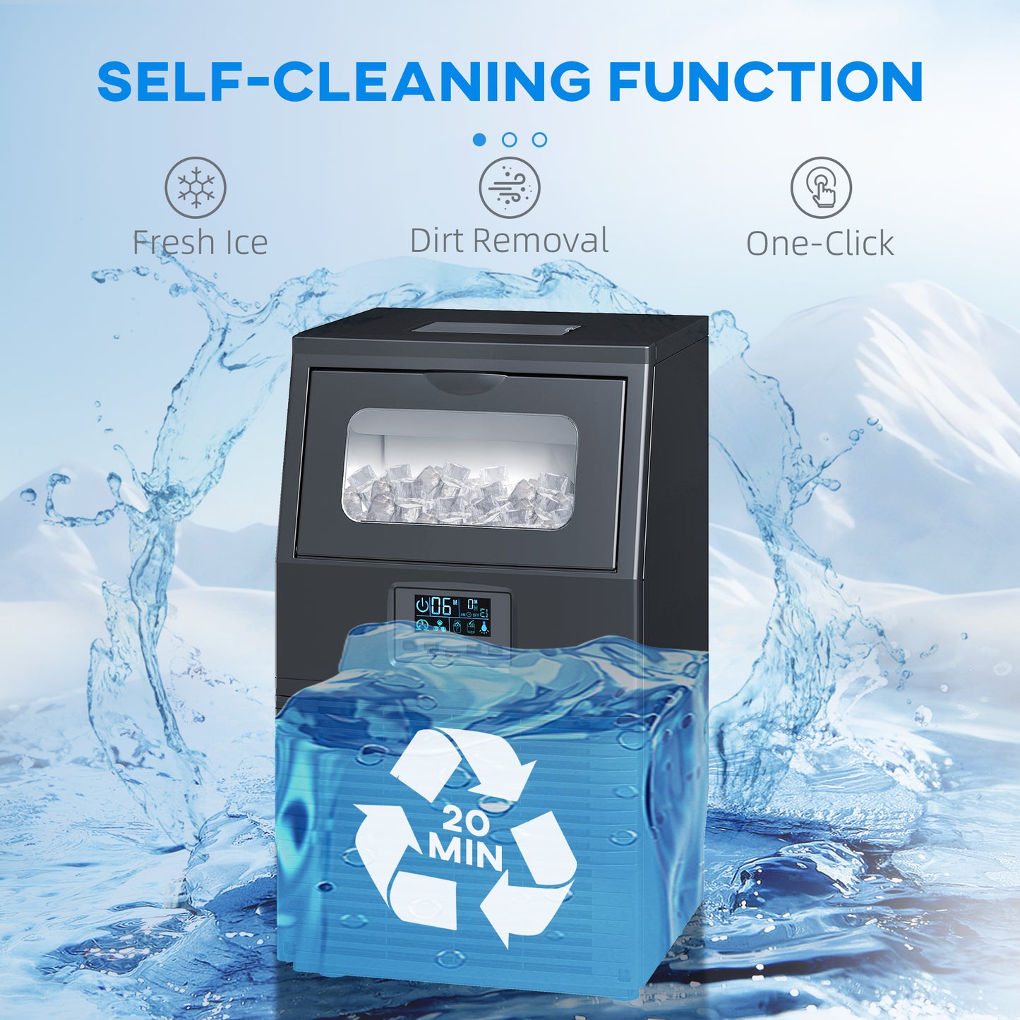 Commercial Ice Maker with 4kg Ice Storage for Home Restaurant
