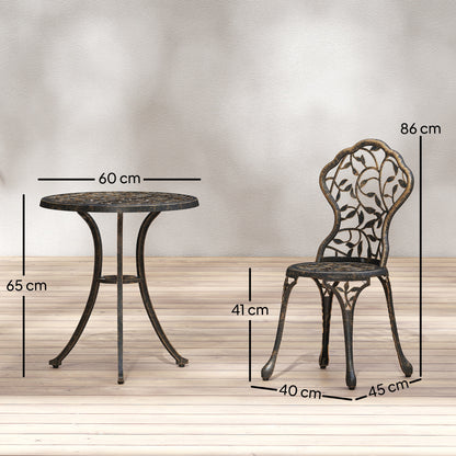 Aluminium Bistro Set Garden Coffee Table Chair Outdoor Dining Set