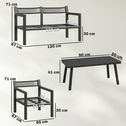Rattan Garden Furniture Set, Outdoor Furniture Conversation Set