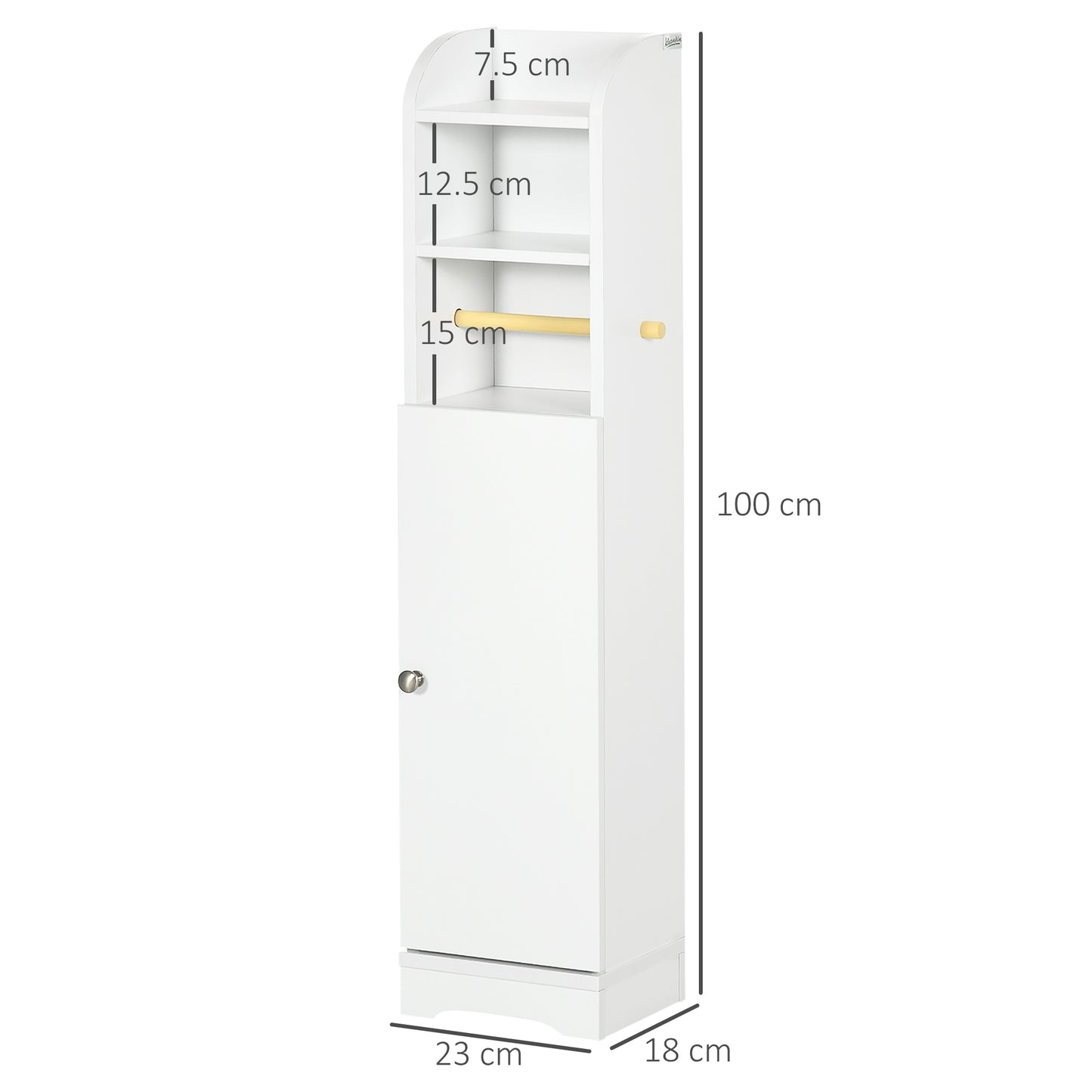 Freestanding Bathroom Storage Unit with Adjustable Shelf, White