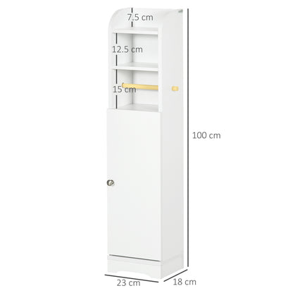 Freestanding Bathroom Storage Unit with Adjustable Shelf, White
