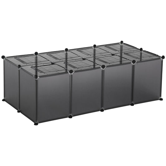 DIY Pet Playpen 28 Panels Small Animal Cage for Guinea Pigs Grey