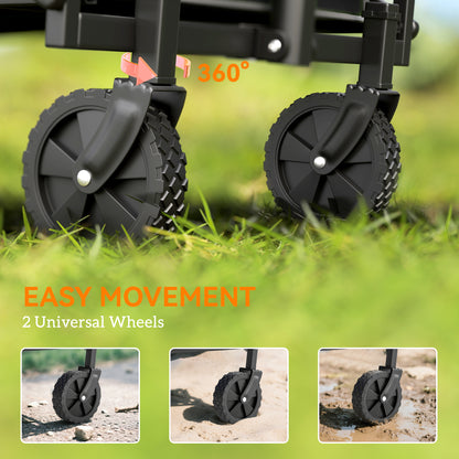 62L Festival Trolley, 120kg Heavy Duty Folding Trolley Cart, Grey