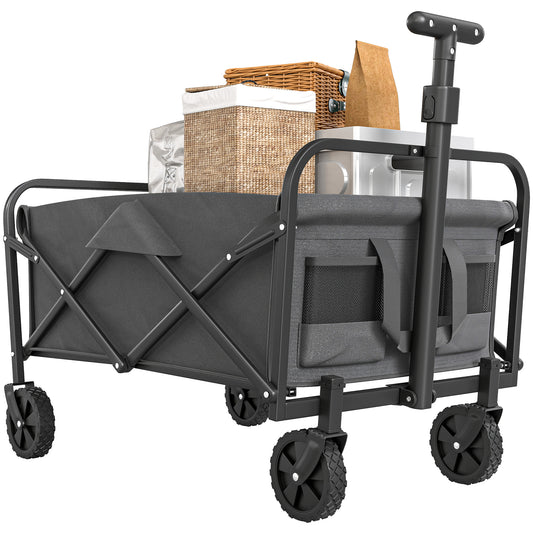 62L Festival Trolley, 120kg Heavy Duty Folding Trolley Cart, Grey