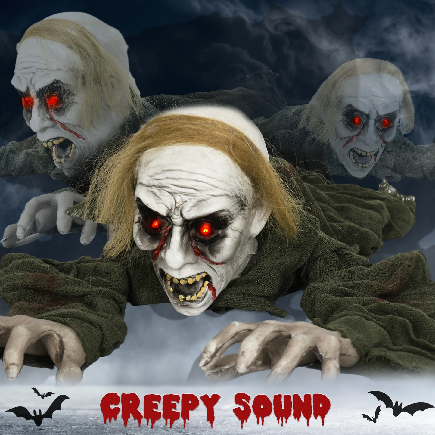 167 cm Halloween Outdoor Decoration Crawling Zombie, Sound Activated