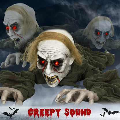 167 cm Halloween Outdoor Decoration Crawling Zombie, Sound Activated