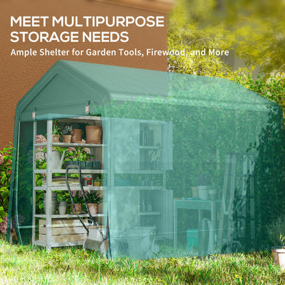 Outdoor Garden Storage Shed Waterproof Bike Tent  w/ Zipper Doors