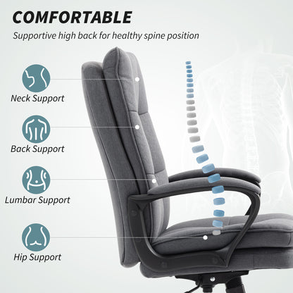 Fabric Office Chair, Computer Desk Chair for Home, Charcoal Grey